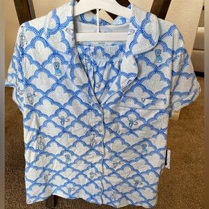 Roller Rabbit Blue and White Pajama Set